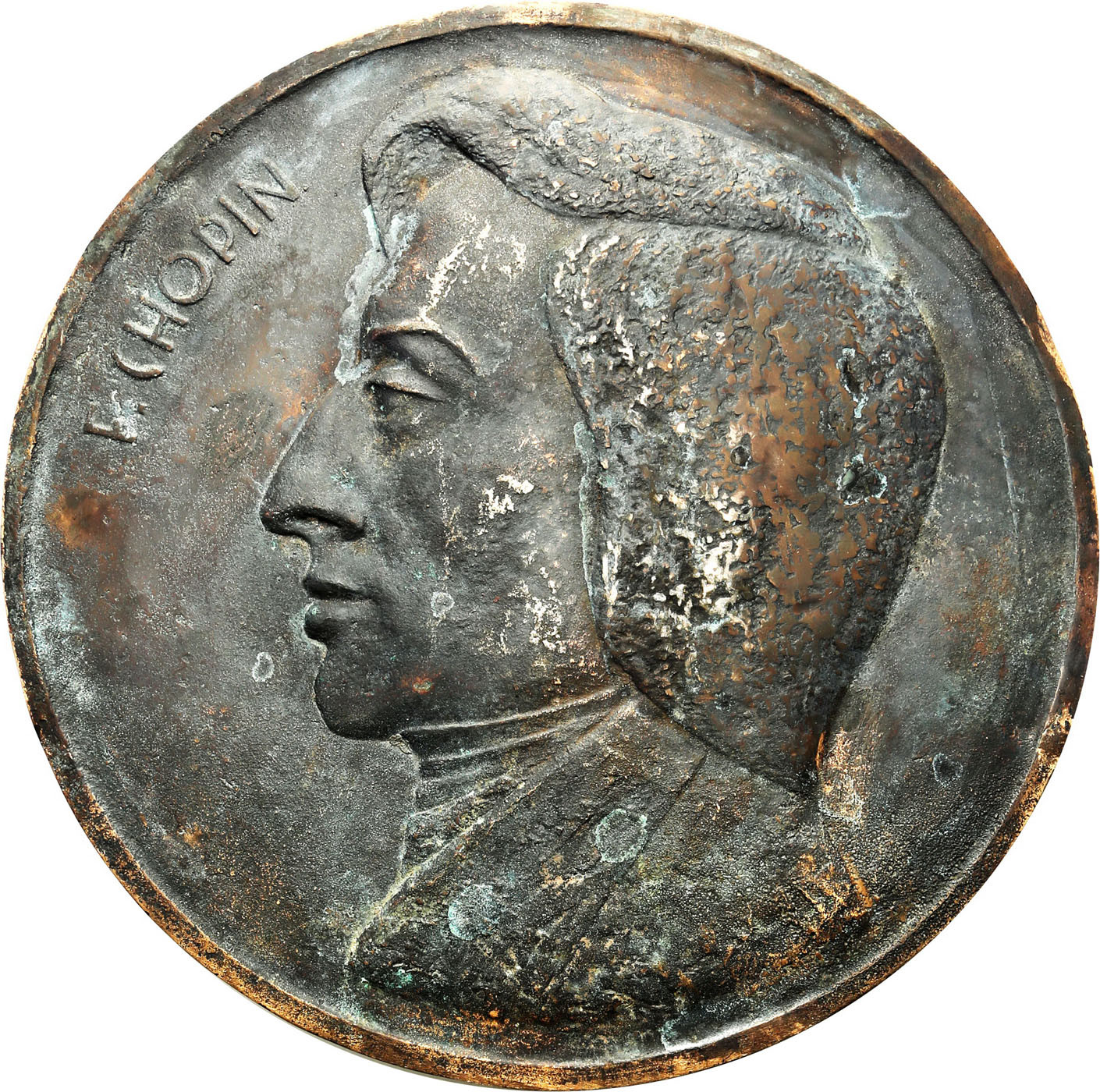 Plakieta Fryderyk Chopin, J. Markiewicz, brąz